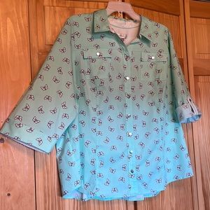 Butterfly print blouse